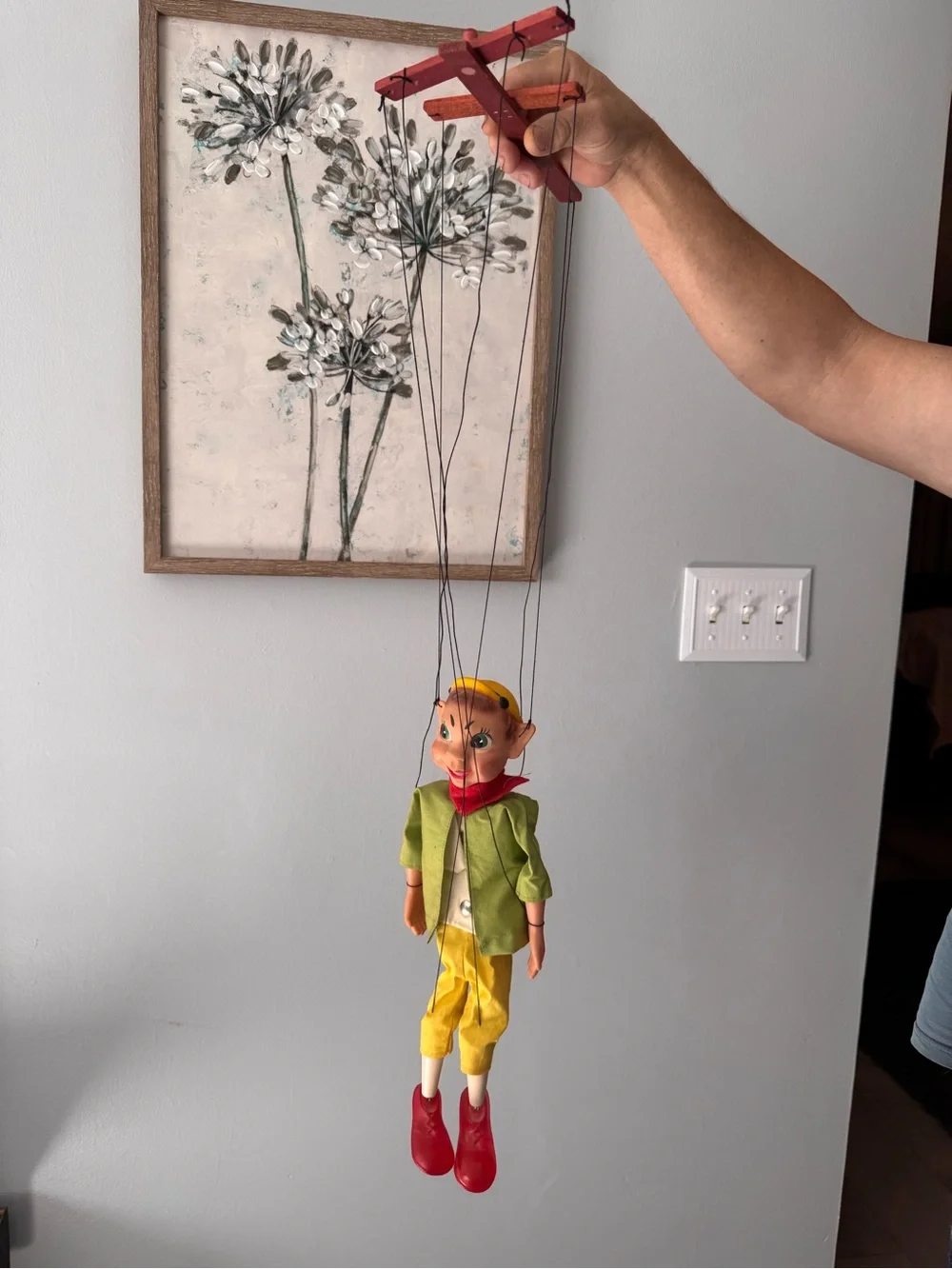 Vintage Hazelle Inc. Tyrolean Boy Marionette – Airplane Control Puppet